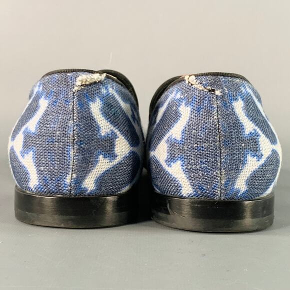 GIORGIO ARMANI Size 10.5 Blue White Tie Dye Canvas Slip On Loafers main image 7